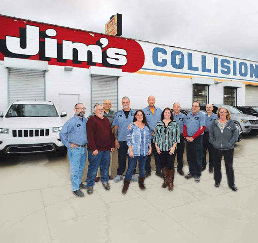 about page - Jims Collision Staff and Owner